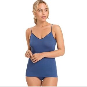 Hanro Women's Cotton Seamless V Neck Camisole in Blue | Size XS NWT